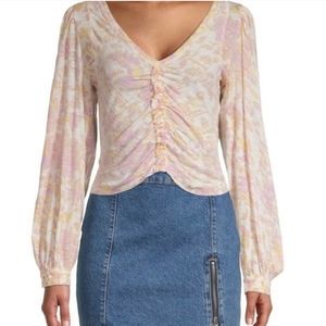 NWOT Medium Free People Say The Word Top Long Sleeve M